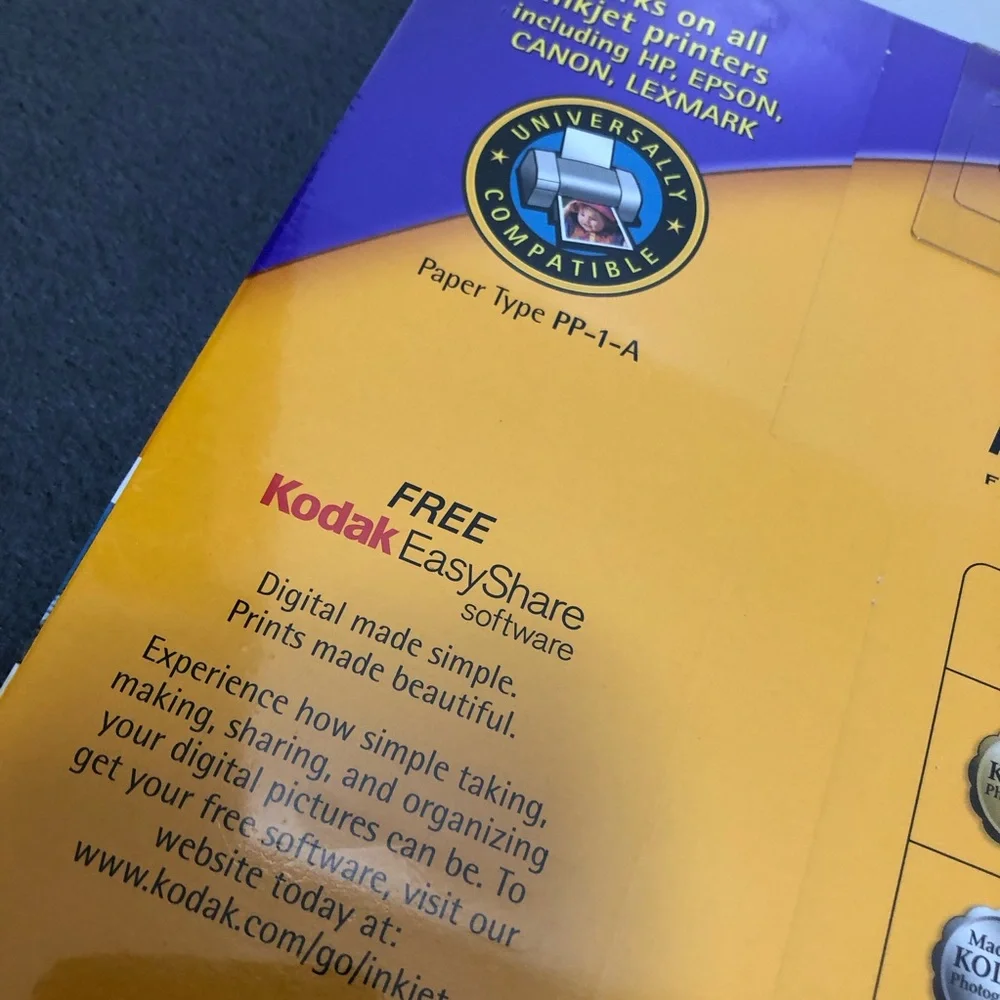 Kodak Matte Inkjet Picture Paper Dual Side 9 mil. 25 Count NEW NIP 8.5